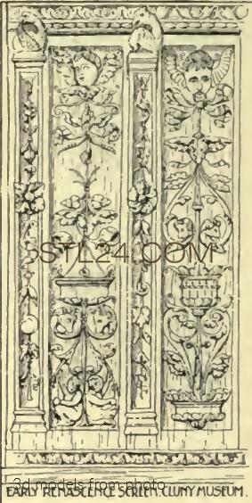 Панели резные (CARVED PANEL_0435 -  | 3D model 3DSMAX / OBJ / STL) 3D модель для ЧПУ станка